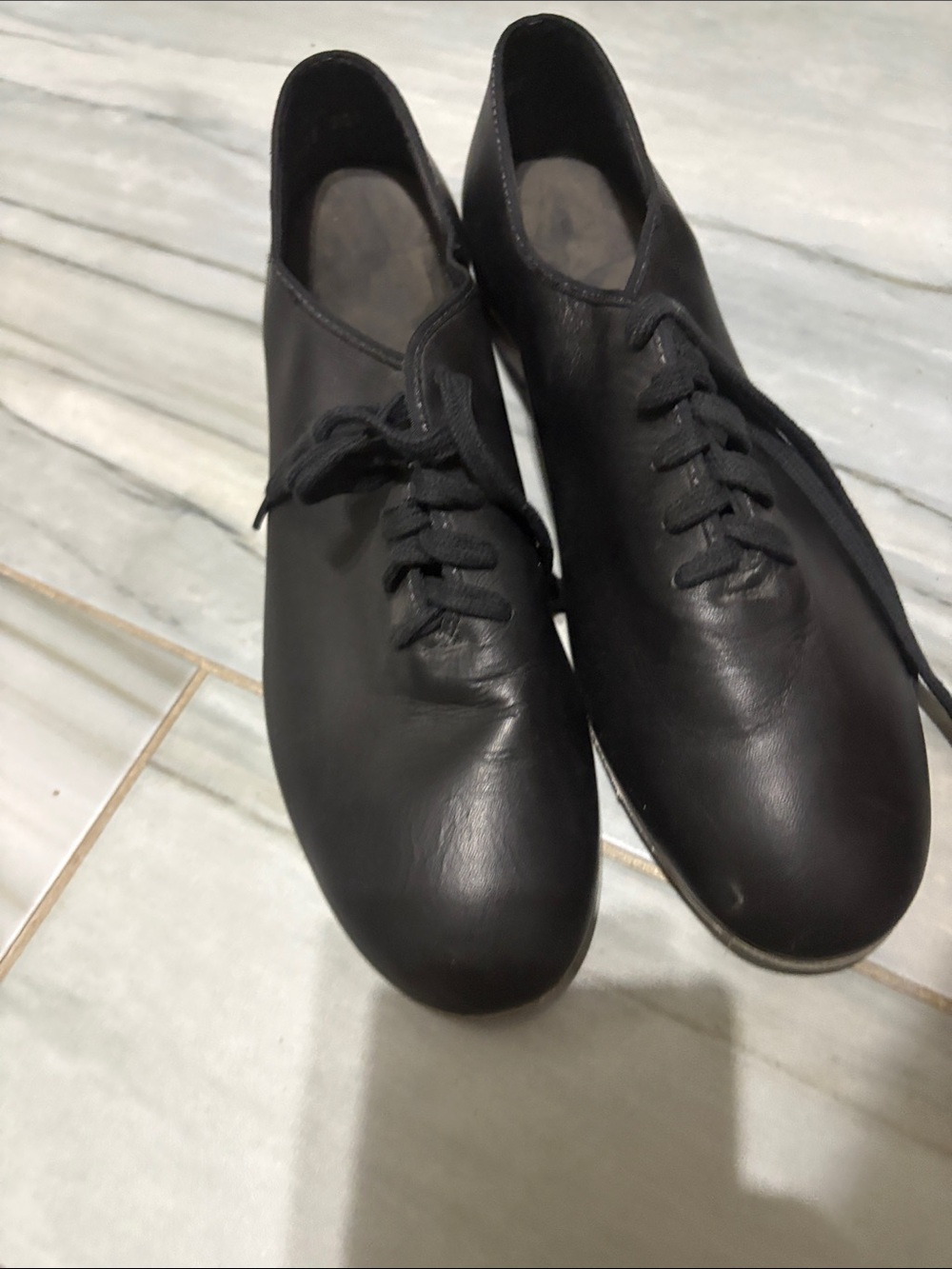 Womens black leather tap shoes